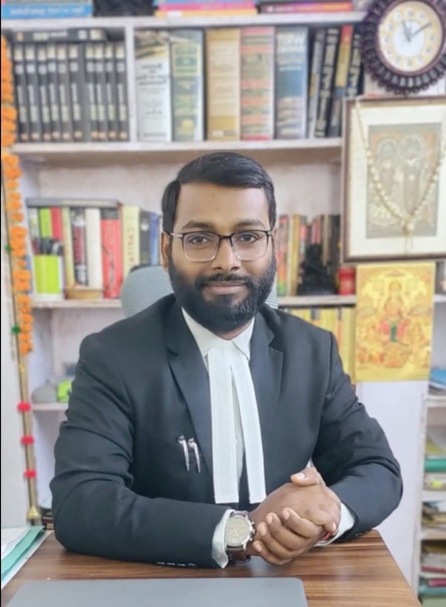 Advocate Shubham Singh formal chamber portrait in advocate gown and neck band